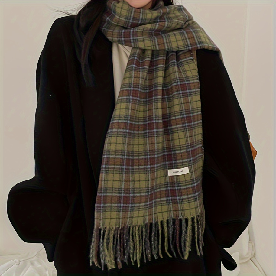 Vintage vert Plaid gland échar - Cashmere Scarf Wrap avis et prix