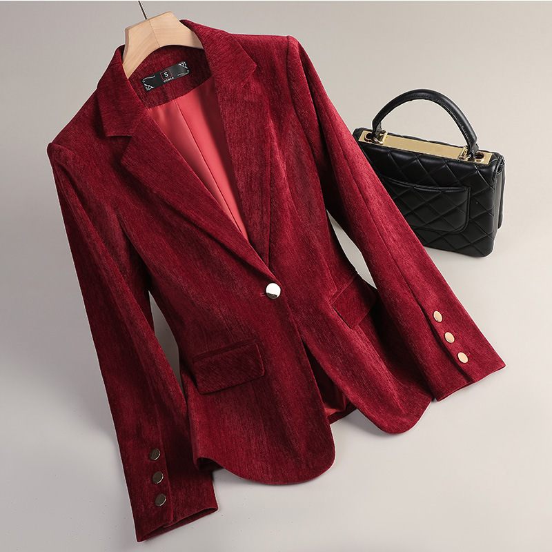 Blazer en velours jaune or pou - Winter Clothing Work avis et prix