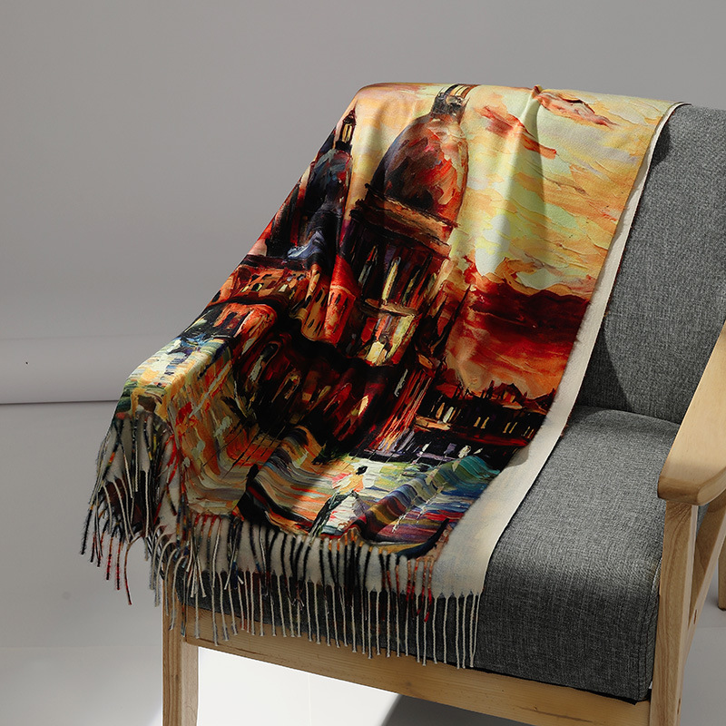 Marque de luxe peinture à l'hu - Cashmere Scarf Wrap avis et prix